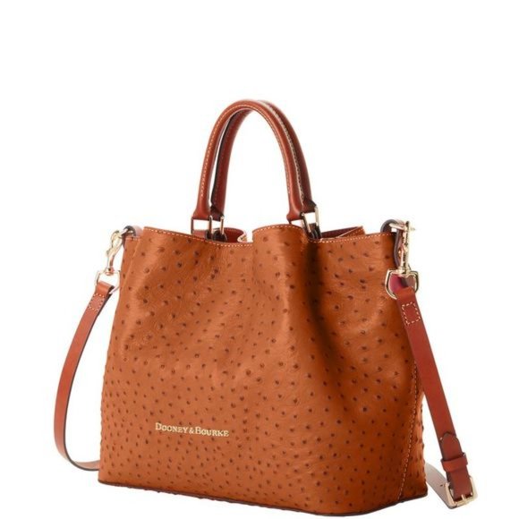 Dooney and Bourke Ostrich Large Barlow Bag - Caramel - Picture 11 of 13